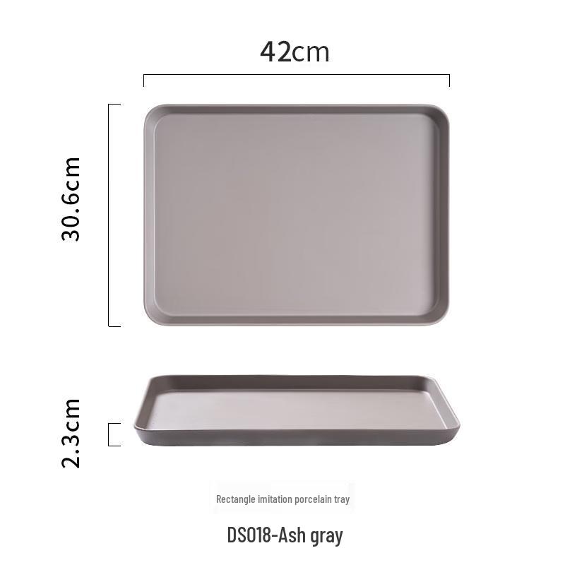 Jing Yu Heng DS018 Ash Grey Large Melamine Serving Tray Set (4-Pack)