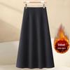 Women's Thickened Wool A-Line Skirt for Fall/Winter 2025 - High-Waisted, Hip Covering, Slimming Mid-Length Design