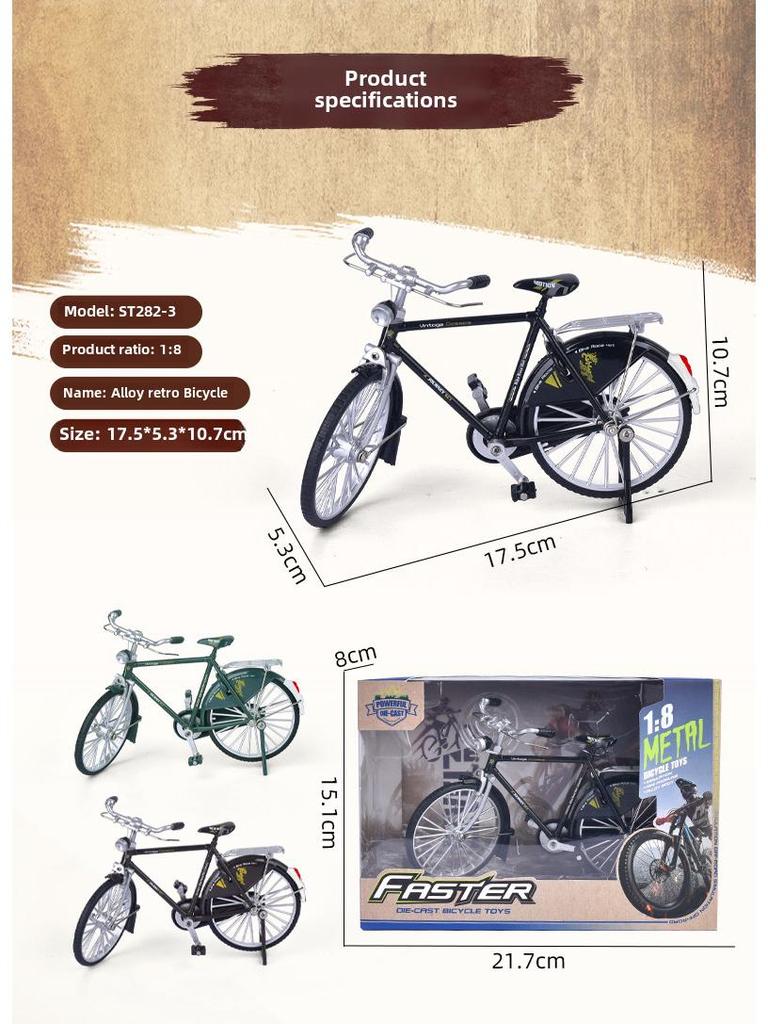 28-Inch Classic Retro Alloy Bicycle Model 1:10 Ornament