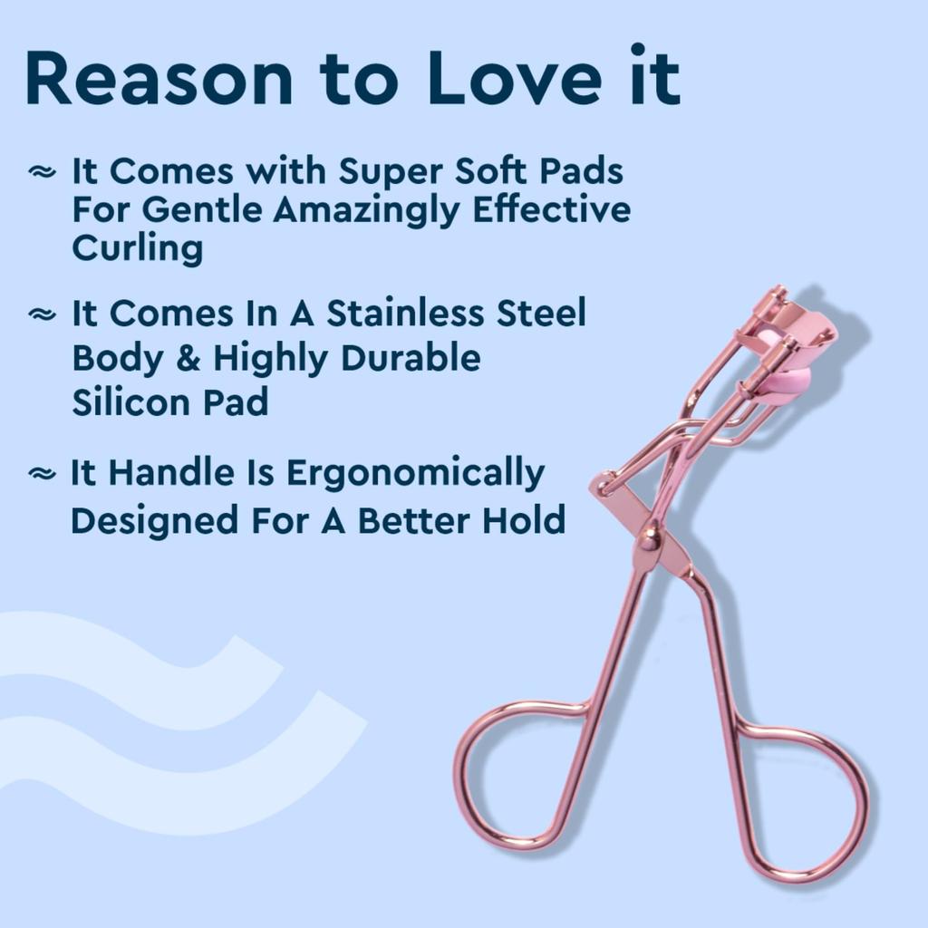 GUBB Rose Gold Eyelash Curler for Women | Effortlessly Achieve Eye-Opening & Long-Lasting Lash Lifts | Universal Fit for All Eye Shapes | Get the P