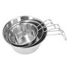 3 PCS Stainless Steel Camping Bowl Set Portable BBQ Folding Mug Bowls Mountaineering Picnic Cookware