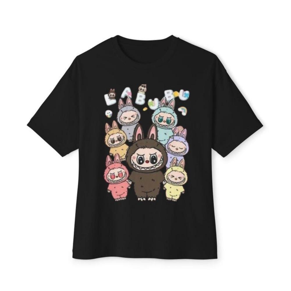 2025 new unisex T-shirt Harajuku fun cartoon labubu printed top