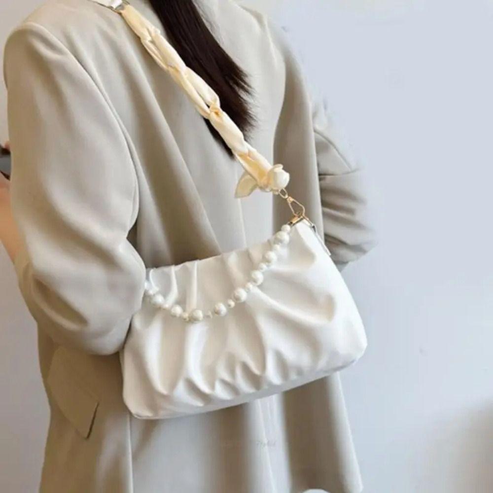 Small Luxury Crossbody Bag Korean Pearl Shoulder Bag Portable Cloud Shoulder Bag Underarm Bag