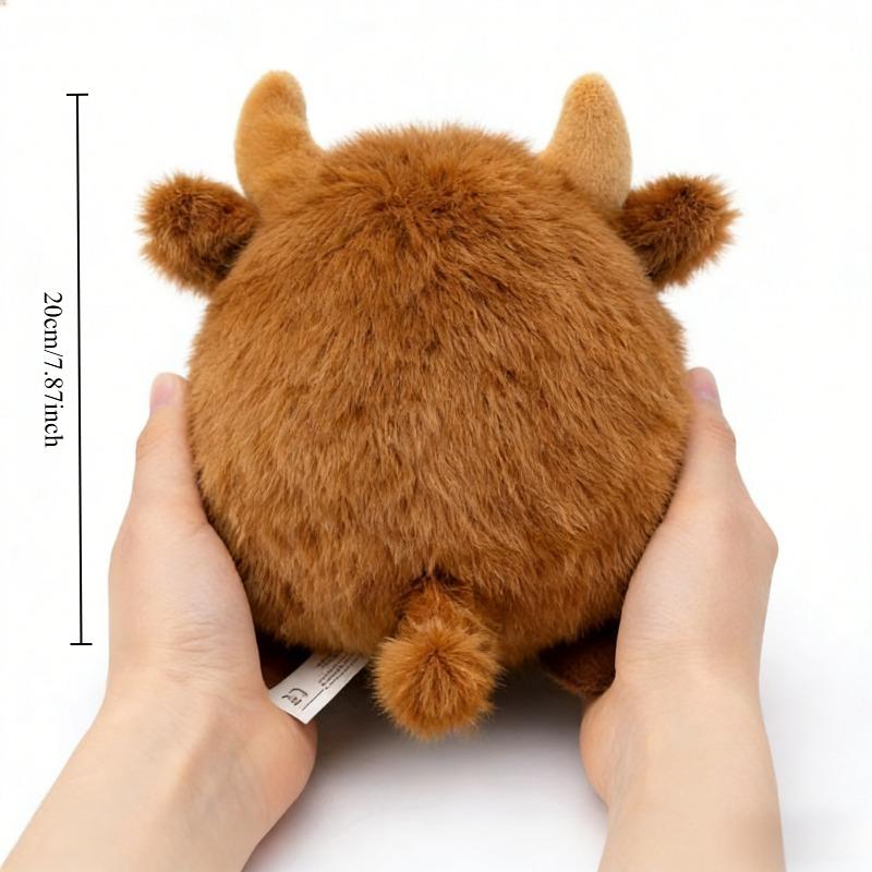 Kawaii Highland Cow Plush Plushies Fur Cute Bull Keychains Stuffed Animal Car Ornaments Super Soft Pillows Pendant Birthday Gift