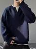 Men's Trendy Hong Kong Style Patchwork Sweater - Winter Round Neck Old Money Knitwear Casual Base Layer