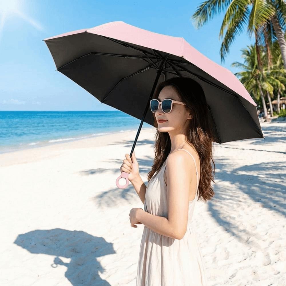Faltbarer Mini-Sonnenschirm Winddicht Doppelt nutzbar Sonnenschutz Handbetrieben Sonnenschirm Outdoor