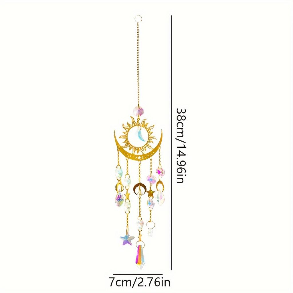 1pcs Star Moon Wind Chime Pendant, Craft Garden Decoration Design, Outdoor Courtyard Hanging Decoration, Home Garden Beautification Decoration