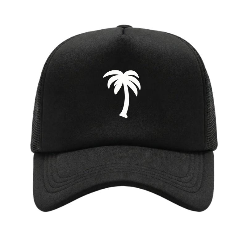 Palm Tree Printed Adjustable Baseball Cap Classic Snapback Dad Hat Breathable Mesh Hat Golf Fishing Outdoor Sun Cap