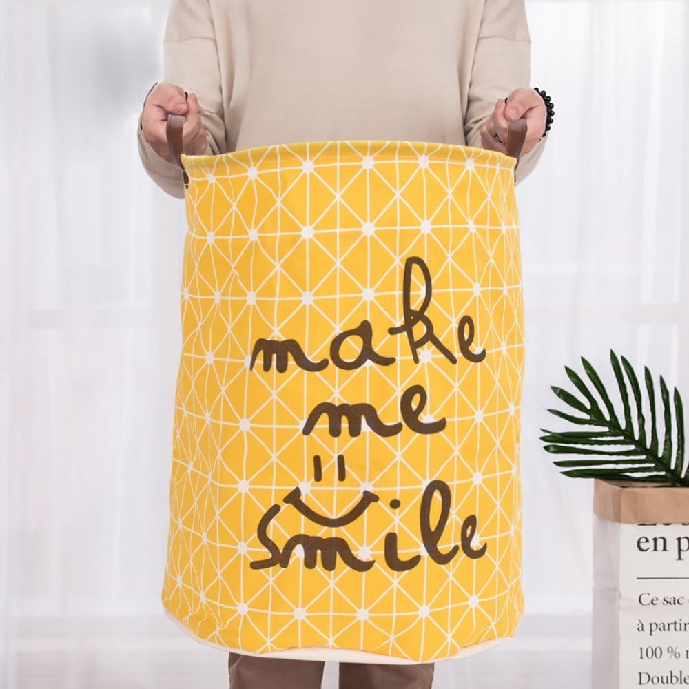 Heavy Duty Durable Canvas Storage Laundry Hamper Basket Large Foldable Toys Clothing Organizer Closet Storage Bin Bag