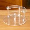 Three-Layer Cosmetic Storage Rack Lipstick Makeup Sample Rack Transparent Acrylic Perfume Display Rack Semicircular