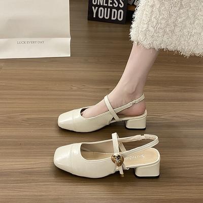 Baotou Sandals Women's New Summer Outer Wear with Skirt Silver Mary Jane Single Shoes Thick Heel High Heels