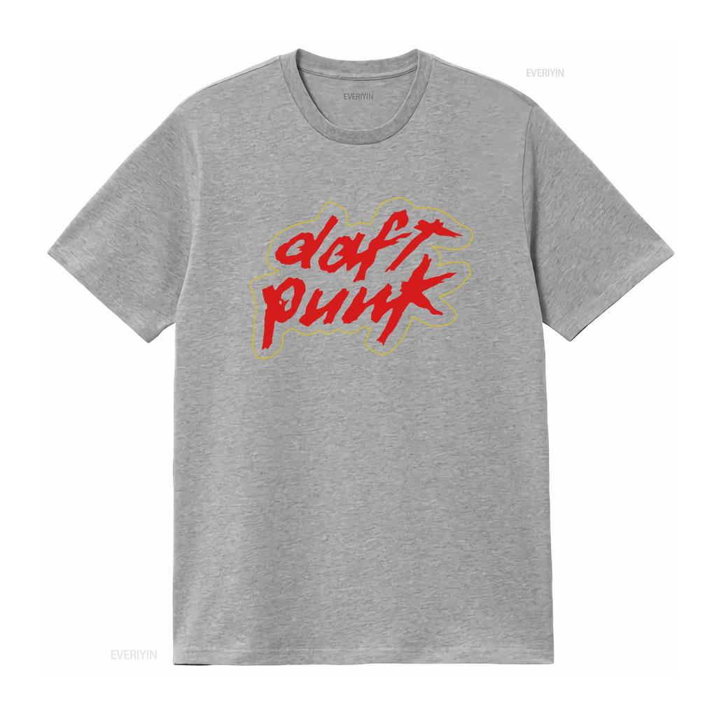 Daft Punk T Shirt Logo Vintage Washed Breathable Slightly Comfortable Homme Casual Unisex Soft Streetwear Fashion Versatile
