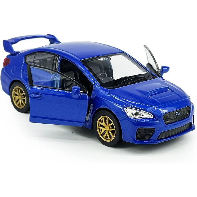Impreza WRX STI Toy Car Racing Sports Diecast Model Car 1/36 Scale Metal Pull Back Vehicle, Doors Open, Zinc Alloy Casting, Boys Toys Kids Birthday