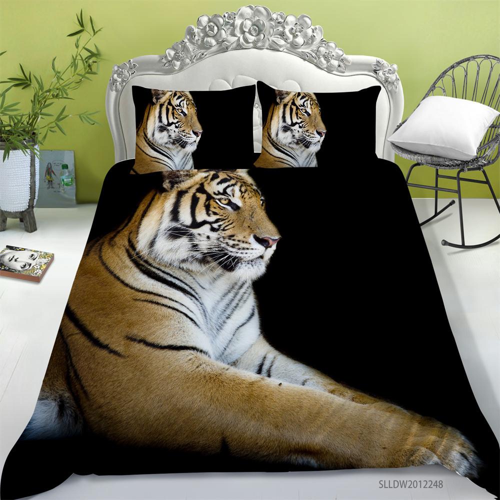 2023 w nowym stylu pościel garnitur 3D nadruk tygrysa kapa na kołdrę wzór lwa tekstylia domowe dzieci pojedynczy rozmiar poszewka na pierzynę poszewka na poduszkę
