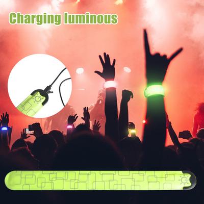 Rechargeable LED Armband Running Slap Glow Bracelets LED Light Up Wristband for Night Cycling Walking Joggers Running Gear