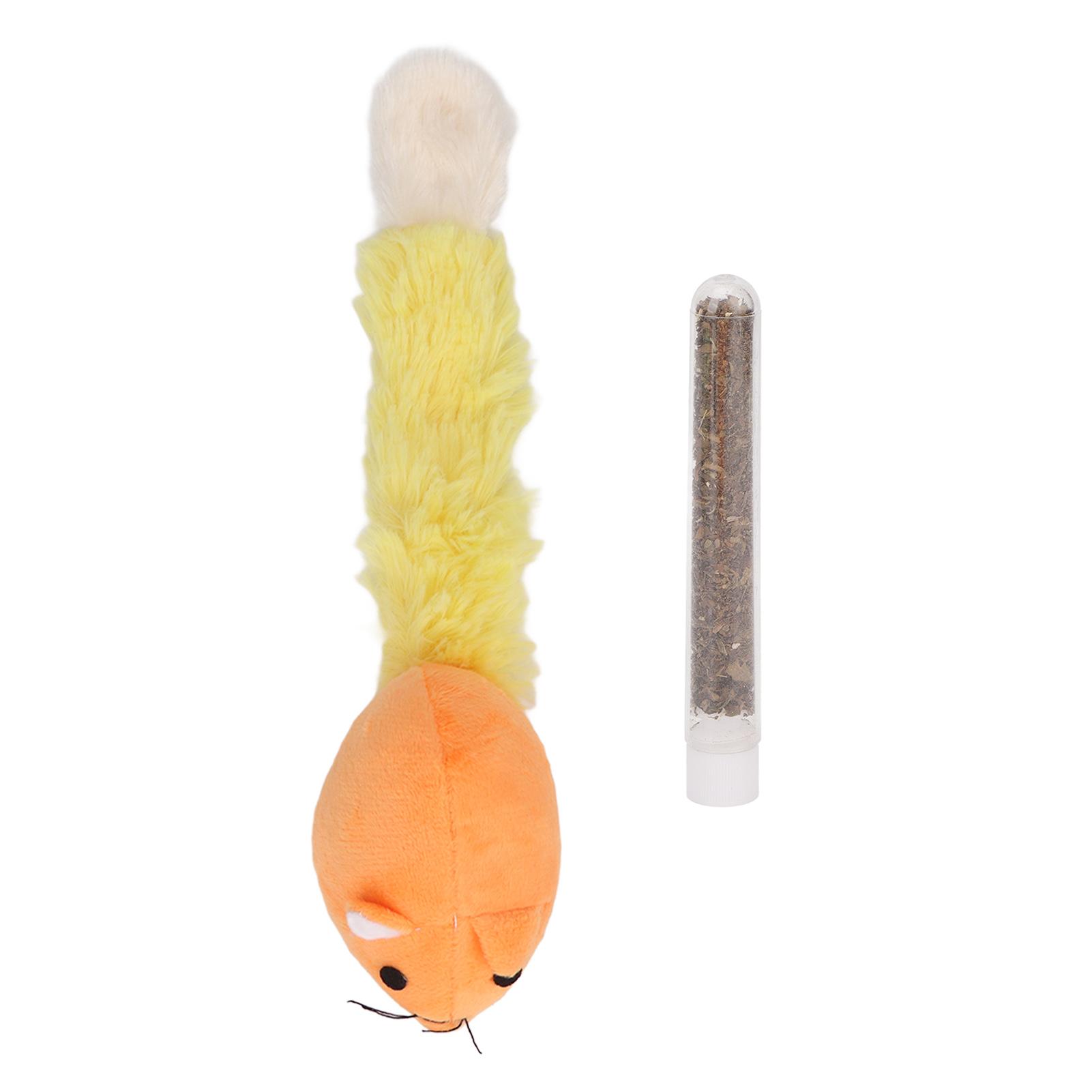 

Плюшевая игрушка с кошачьей мятой, длинный хвост, форма мыши, интерактивная мягкая кошачья плюшевая игрушка с кошачьей мятой для игры, зубы оранжевый