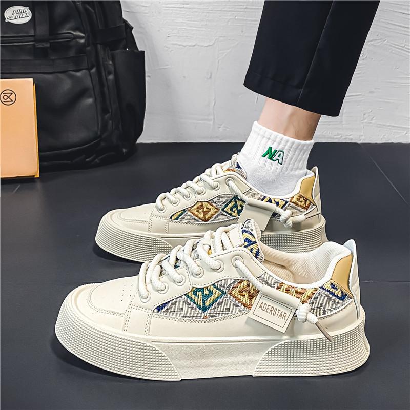 

Мужская обувь летняя дышащая 2024 новая корейская версия нишевый дизайн кеды мужские увеличивающие рост спортивные и повседневные универсальные трендовые туфли 44 бежевый