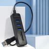 Multiple Port USB3.0 Hubs Featuring SDTF Card Slots 2 USB2.0 Port Data Transfer Adapters For Computer Tablets