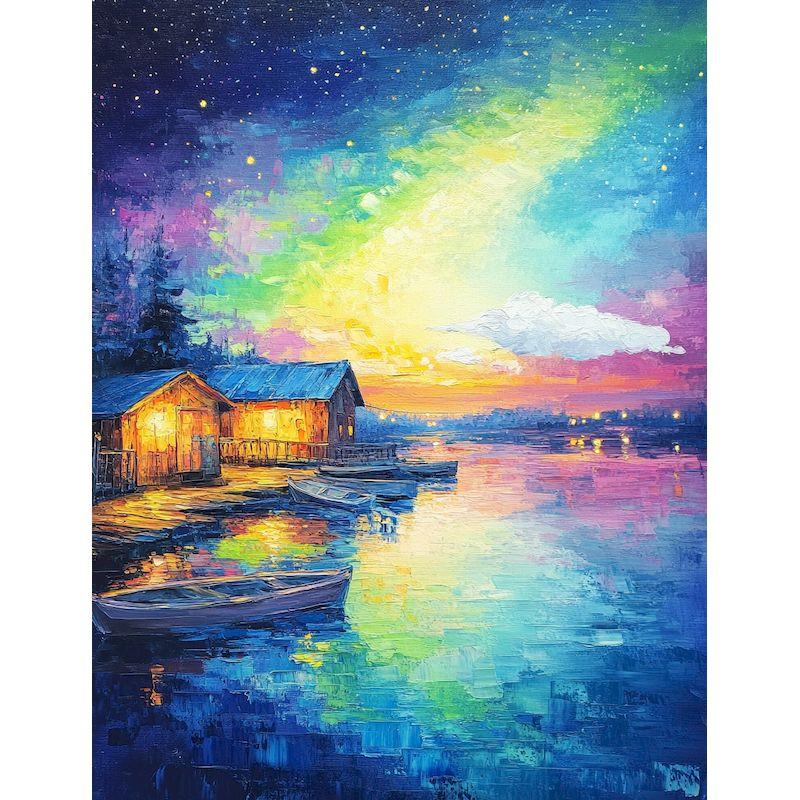 5d Diamond Painting Starry Sky Scenery Cross Stitch Full Round Drill Embroidery Forest Landscape Needlework Home Decor