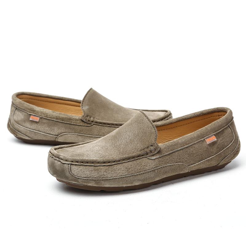 Мужские мокасины без шнурков на повседневной обуви 41 хаки — фото 8