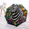 1 PC Automatic Folding Umbrella - Zebra Artwork Pattern, Portable & Foldable Design with 8 Ribs, Christmas Birthday Gifts