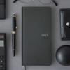 Hobonichi Techo 2027 Weeks English Version Paper Series Black Argyle January Start Weekly Planner Left Slim Vertical
