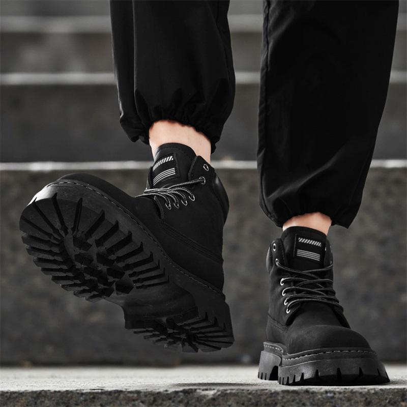 Ny mote Høst Og Vinter Høytopp for menn Martin Boots Studenter Mann Gutter Trending Soft Sole Arbeidssko Arbeidsbeskyttelse Martin Sneakers