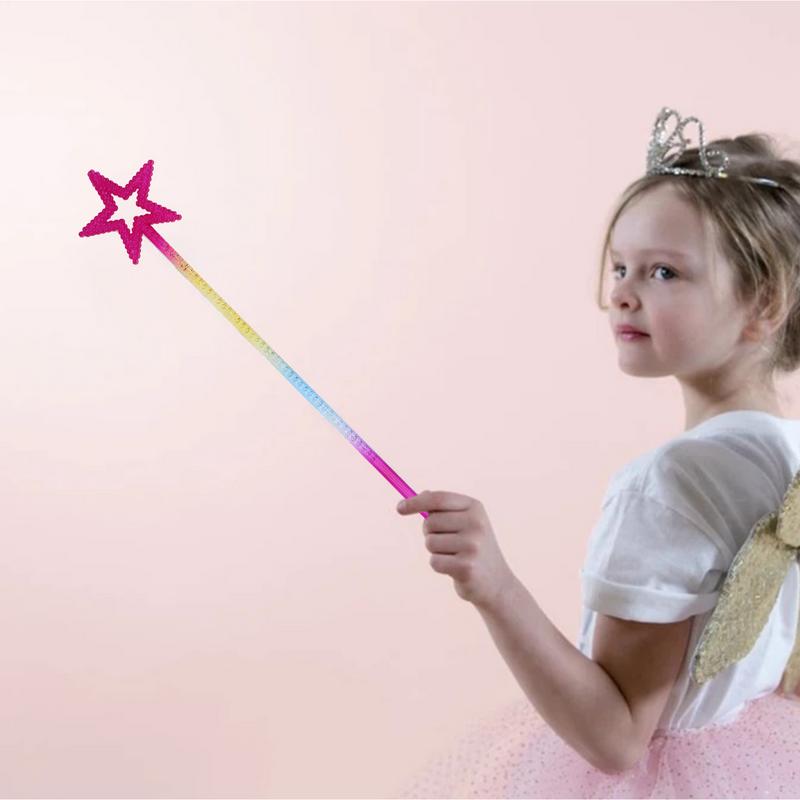 13 Inches MagicWand For Kids Golden SilverStar Wand Fairy Princess Angel Wand Sticks For Girls Costume Princess Cosplay Props