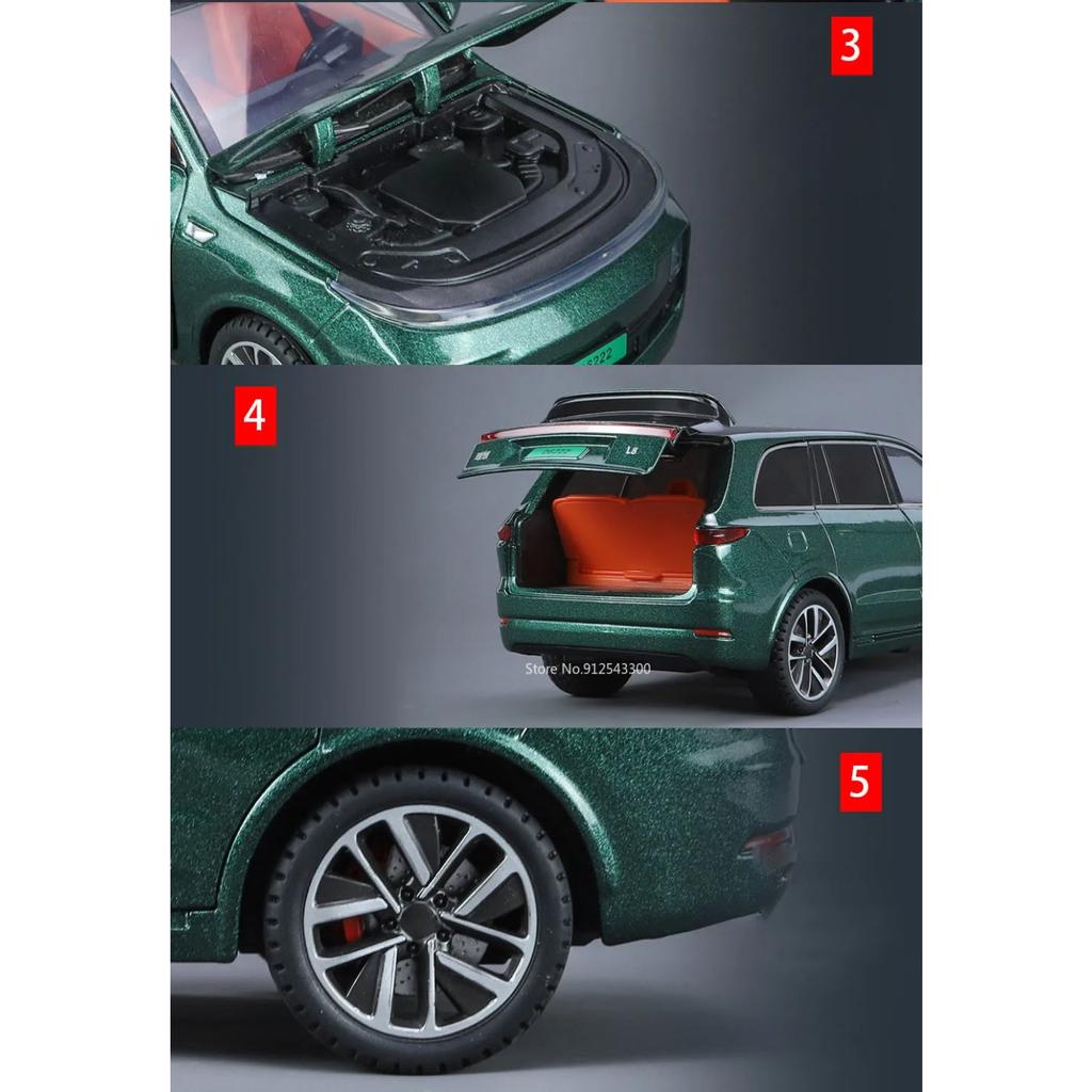 1/24 Scale LI L9 Toy Car Models Alloy Diecast Simulation with Sound Light Pull Back Model Car Toys for Boys Birthday Collectible Gifts