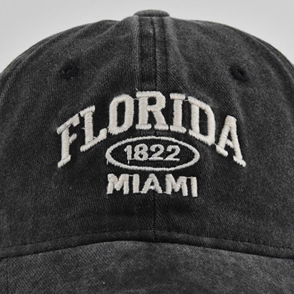 Unisex Vintage Baseball Cap FLORIDA Letter Embroidery Outdoor Travel Casual Sunshade Hat Men Women Hip Hop Hat Soft Top Hat
