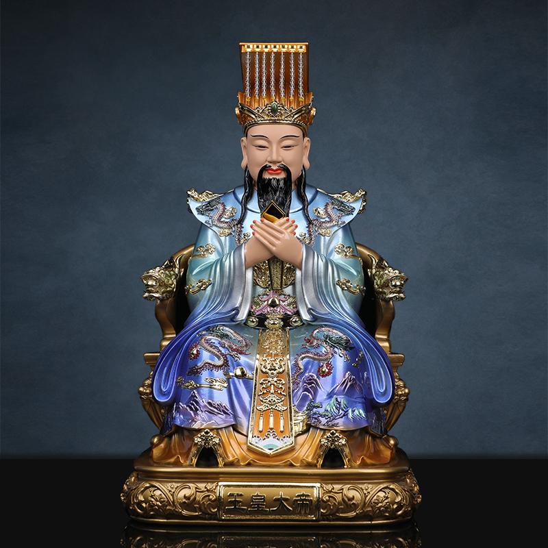 

1 шт 30 см ручная работа смола нефрит император статуя украшение для дома фен-шуй офис настольные поделки декоративные фигурки 12 inch