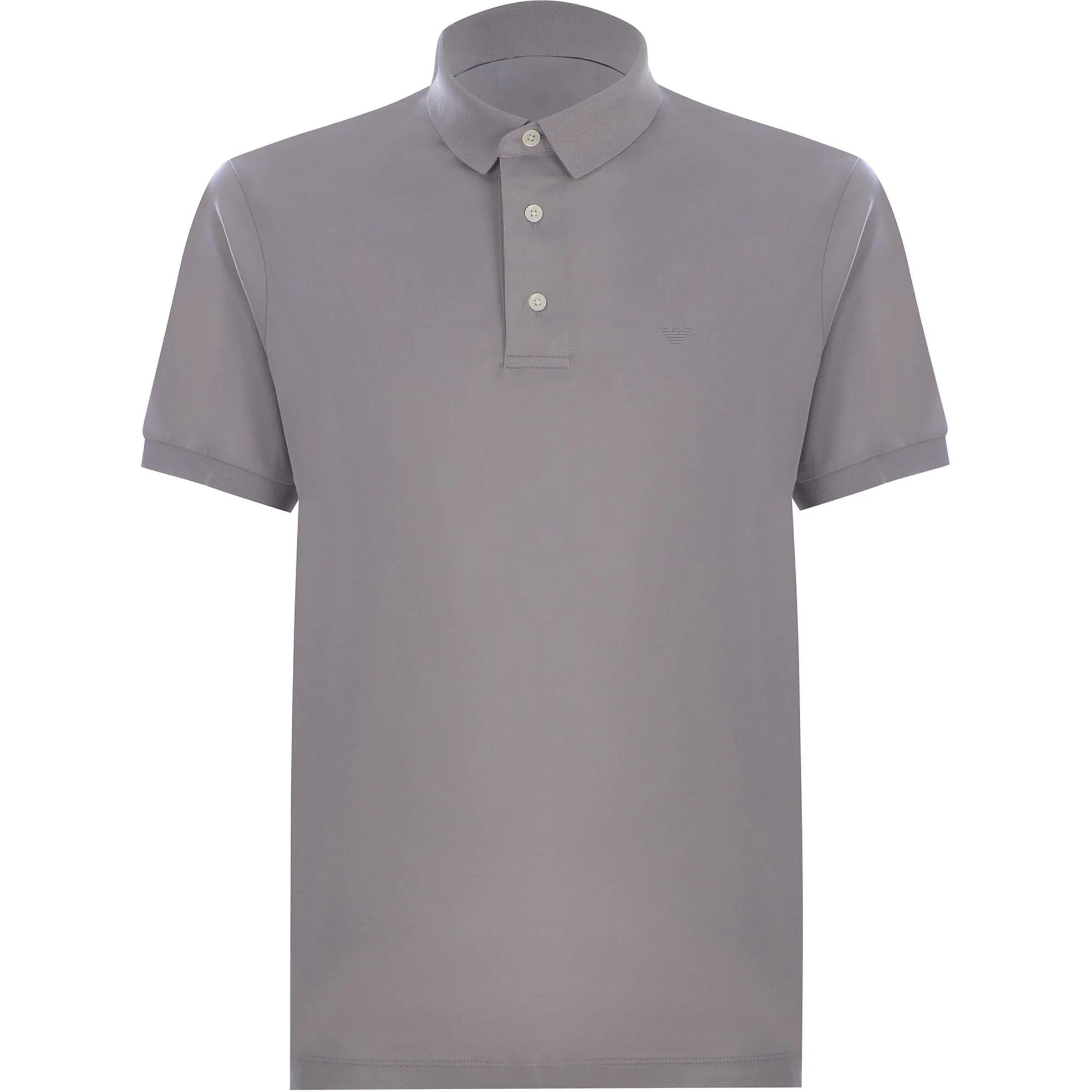 Emporio Armani Solid Logo Pullover Short Sleeve Polo Shirt Men tops Gray 8N1F96-1JUVZ-0844 S