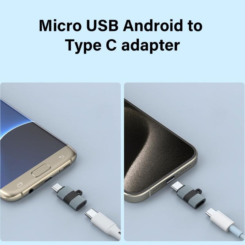 Short USB C To USB Adapters USB Type C Female To MicroUSB Male Adapters Connectors Charger Adapters for Phone Laptops