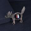 Retro Fairy Tale Little Red Riding Hood Doll Pin: European & American Hollow Jackal Brooch