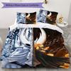 Juego de Ropa de Cama con Patrón de Hollow Knight Funda Nórdica Funda de Almohada Decoración del Hogar Regalo de Cumpleaños (1 * funda de edredón + 2 * fundas de almohada sin relleno)42