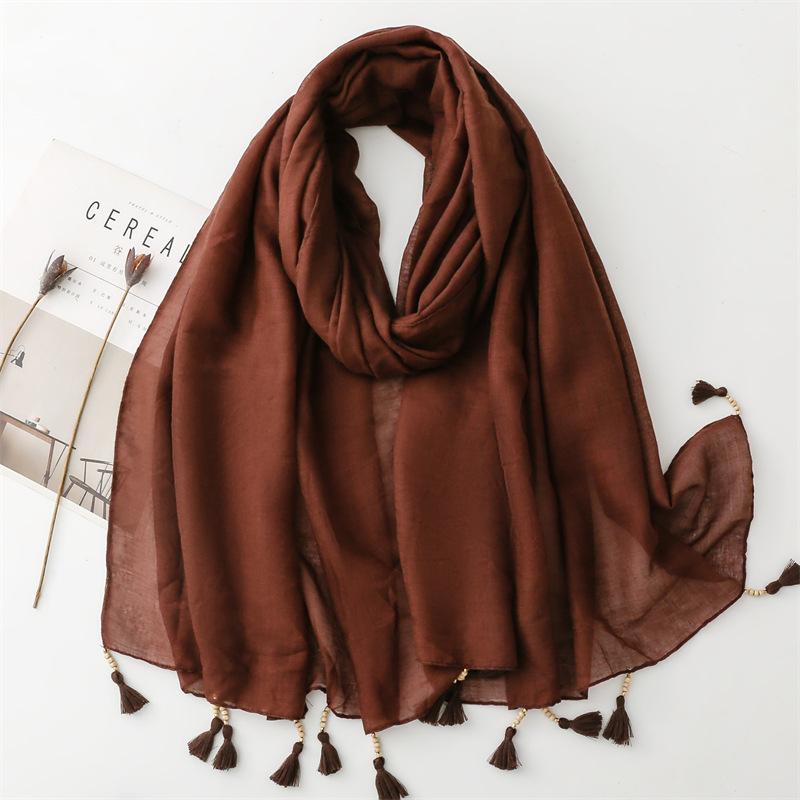 Four Seasons Women'S Sunshade Scarf Creative Feather Arrows Geometric Wood Beads Cotton Hemp Air Conditioning Sunscreen Beach Scarf Shawl