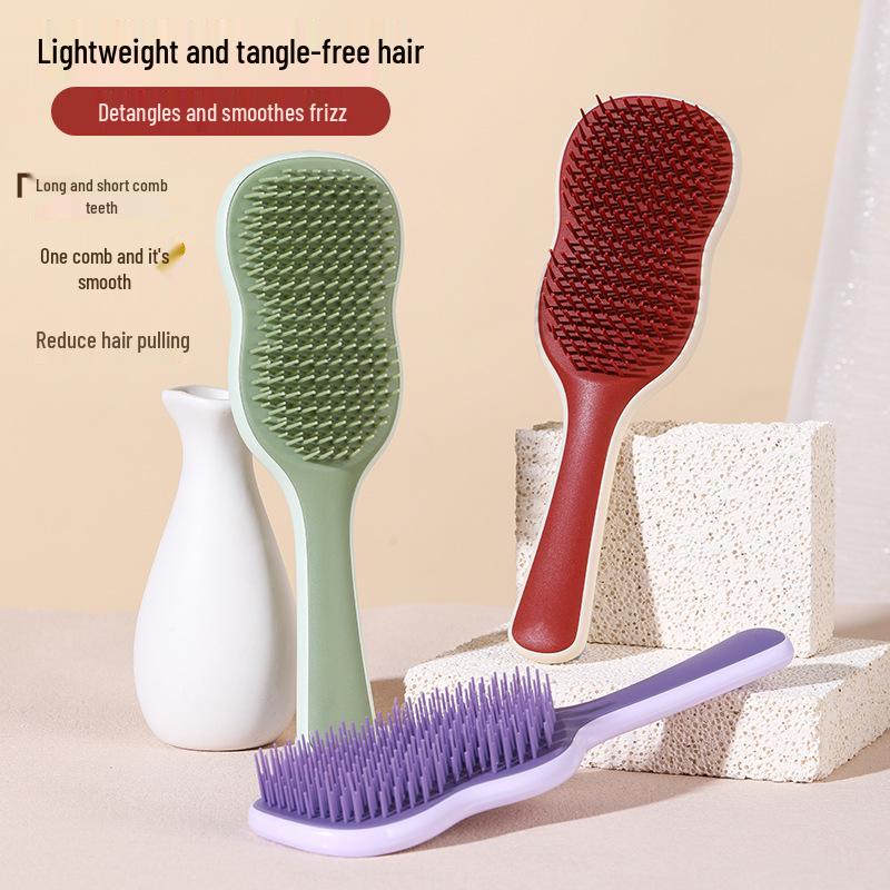 

956 Banana Leaf Fluffy Styling Comb: Smooths, Massages, and Cushions for Long Hair