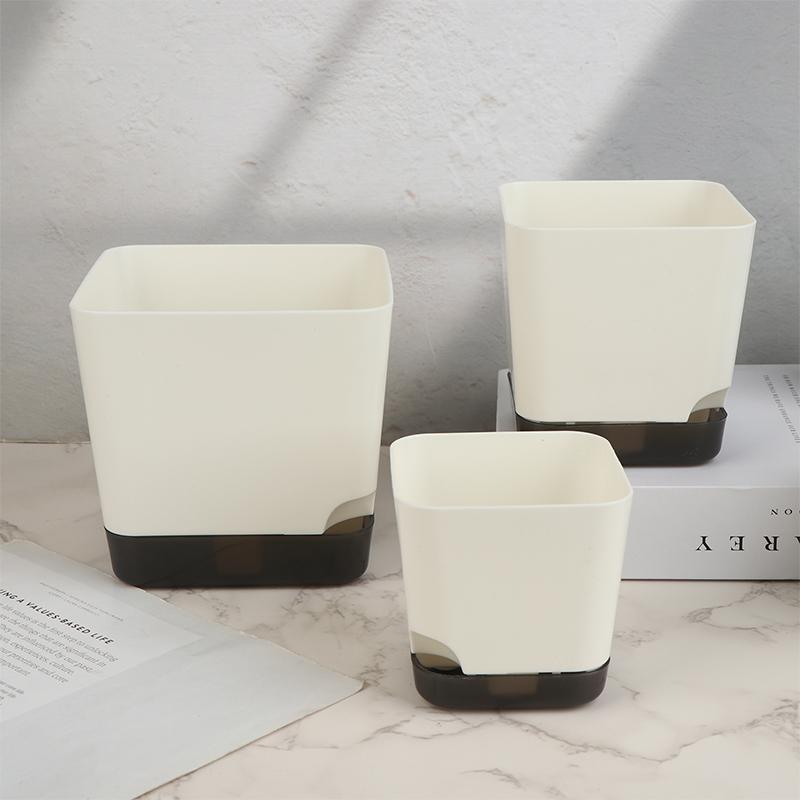 5 Stück Pflanztöpfe Selbstbewässernde Blumentöpfe Selbstbewässernde Pflanzgefäße Mit Abflussloch Transparente Untertasse Reservoir Für Zimmer-Sukkulenten