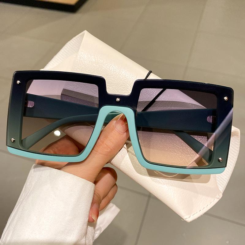 Oversize Square Men Women Sunglasses Fashion Vintage Mirror Shades Eyewear Luxury Brand Designer UV400 Goggle Sun Glasses