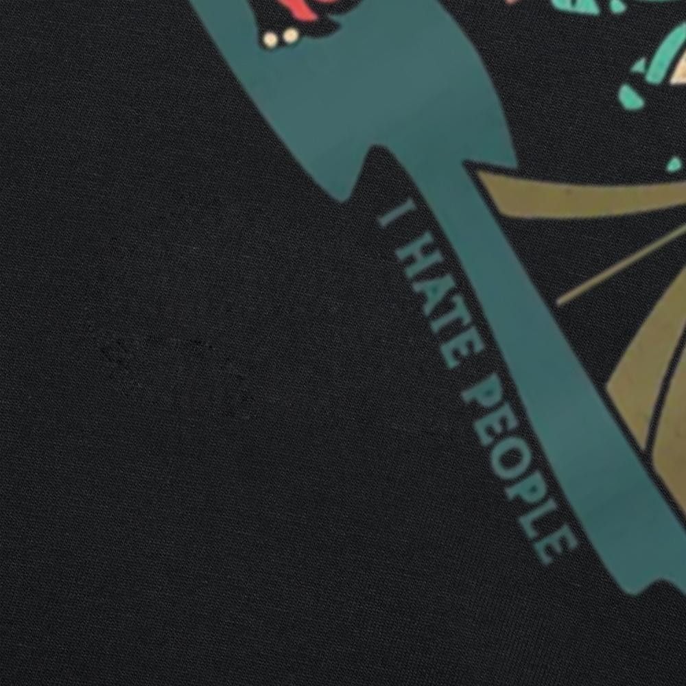 Funny Camping Retro Vintage I Hate People Graphic 100% Cotton T-shirts Men Casual Tshirt Loose Oversized Streetwear T Shirt