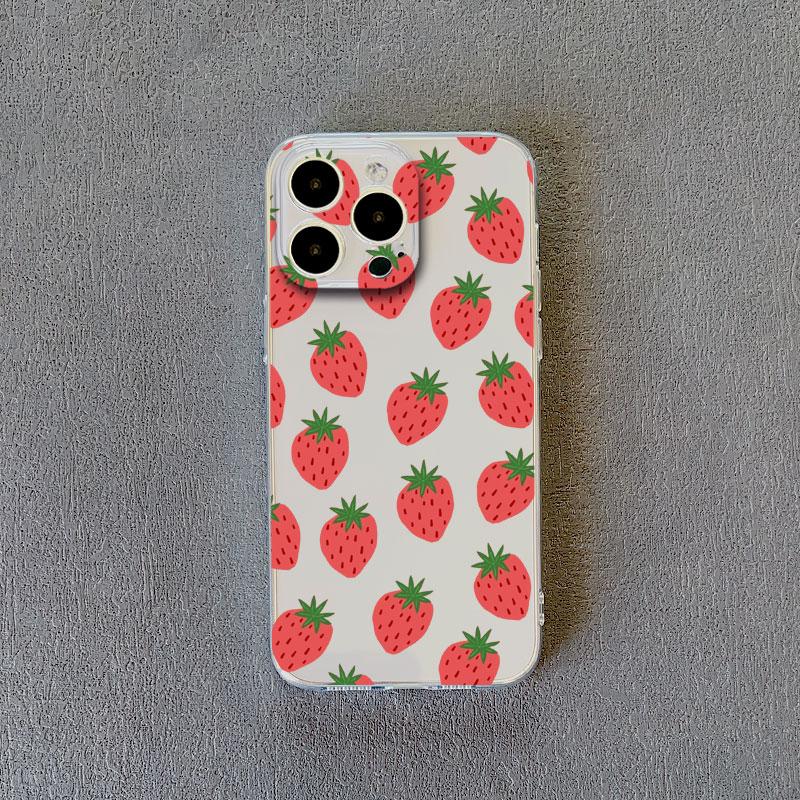 Color Fruits Banana Strawberry Clear Phone Case For iPhone 14 13 12 11 Pro Max 13 12 Mini 14 7 8 Pus XR XS X Transparent Covers
