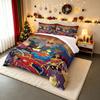 Justice League Heroes Team Bedding Set, Full DC Superhero Lineup in Retro Cartoon Art, Super Duvet Cover
