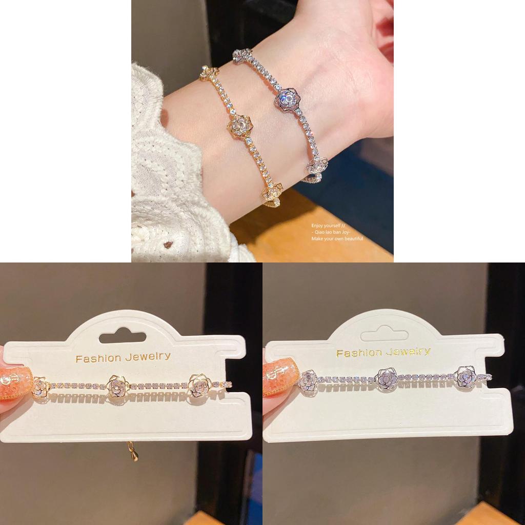 Elegant Zircon Flower Hollow Bracelet For Women With Fashionable Style And Gift Occasion