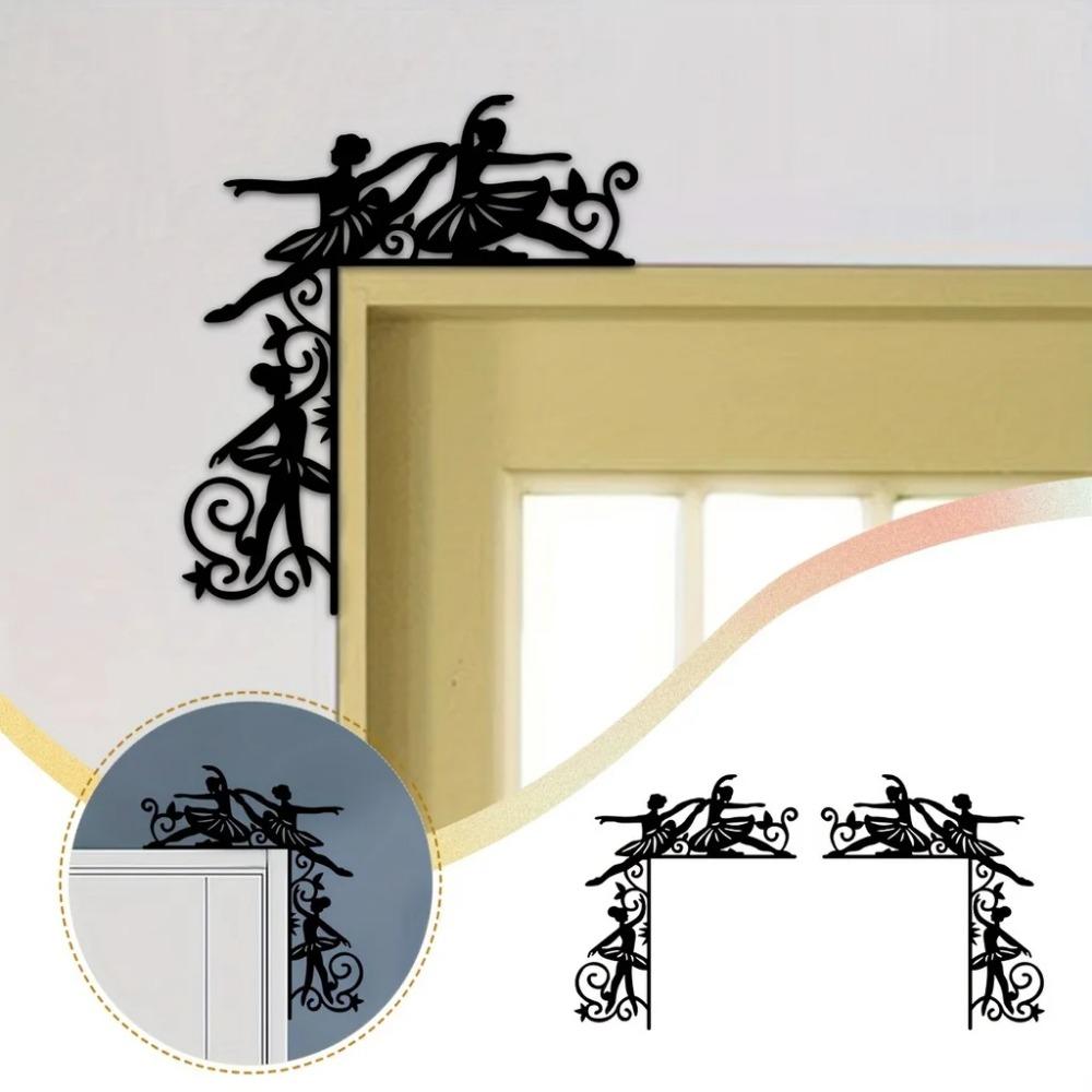 1pc Metal Ballerina Wall Sticker – Decorative Door Corner & Frame Art, Elegant Hanging Wall Art for Dance-Themed Decor