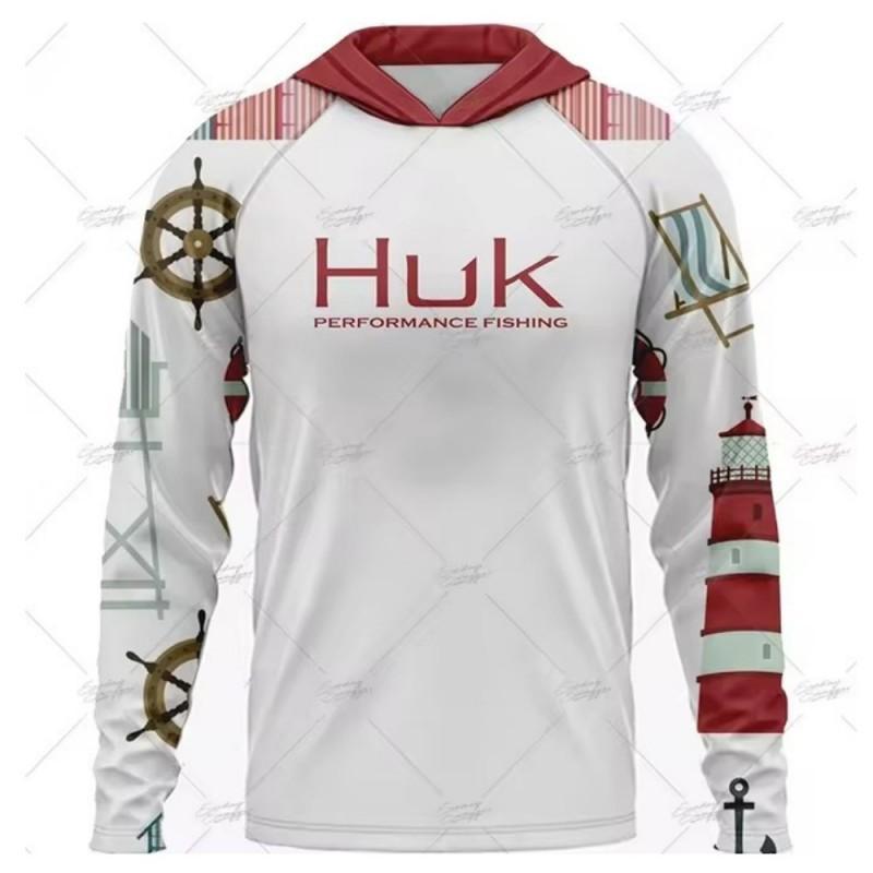 HUK Long-sleeved Hooded Fishing Suit With UV Sun Protection UPF50 + Luya