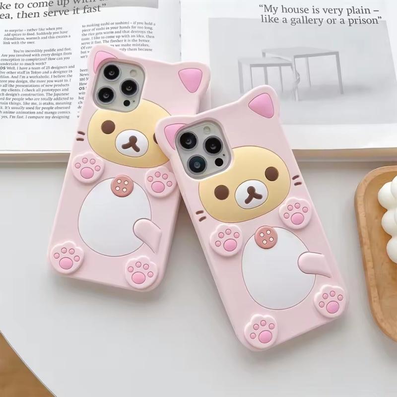 Niedlicher Bär für iPhone 17 Pro max 16 15 14 13 12 Mini 11 Pro Max Xs XR 6 7 8 Plus SE Kawaii Katze Silikon Weiche Hülle