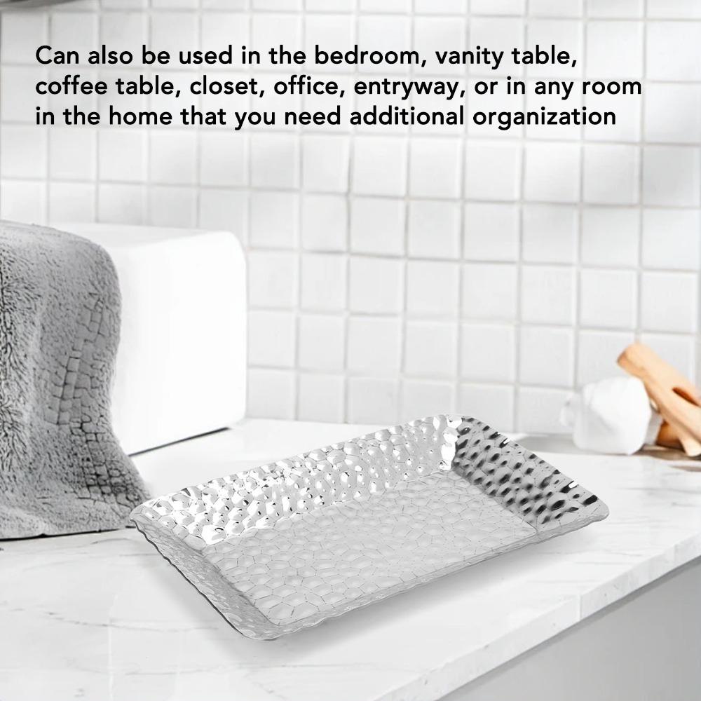 2Pcs Anti-spill Edge Food Serving Plate Thickened Organizer Tray Display Dish  Bathroom