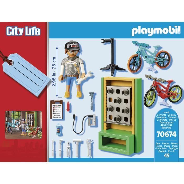 Playmobil - 70674 - set cadeau atelier réparation de vélos - enfant - multicolore - 45 pièces