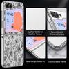 Pastoral Wildflower Case For Samsung Z Flip 8 7 6 5 Hybrid 3in1 Leather Skin Plating Frame Hard Folding Phone Cover For Galaxy Z Flip8 Flip7 Flip6