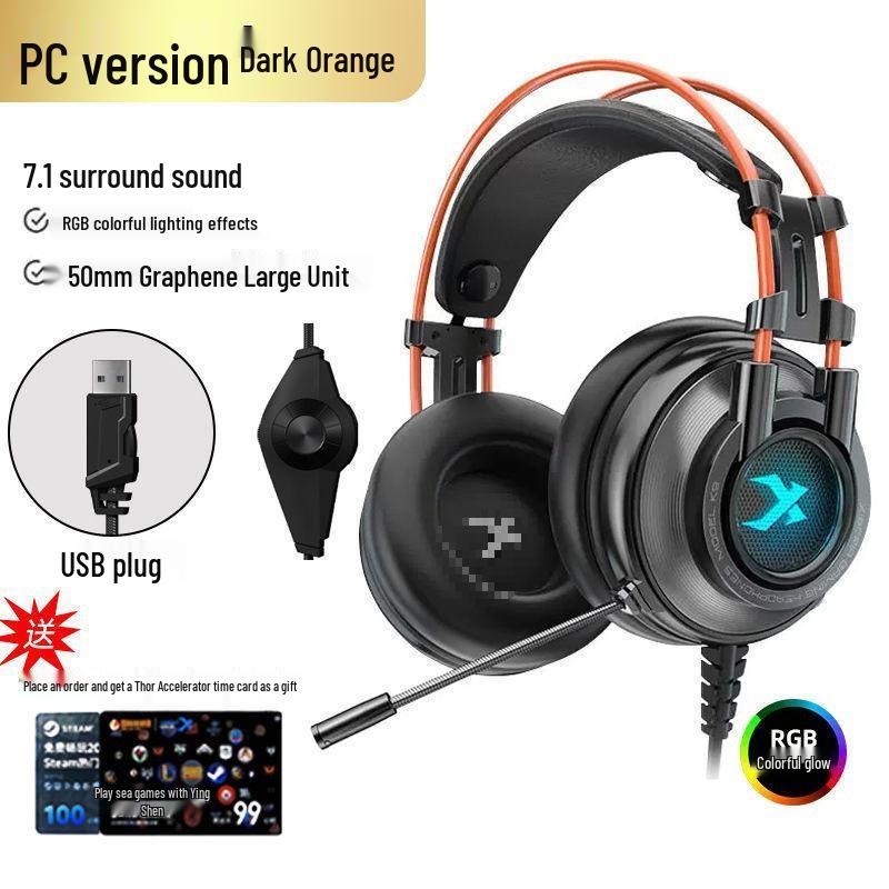 Over-Ear 7.1-Kanal Gaming-Headset mit geräuschunterdrückendem Mikrofon